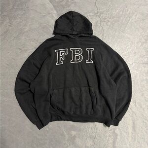 Black 'FBI' Graphic Hoodie - Men's Casual Pullover